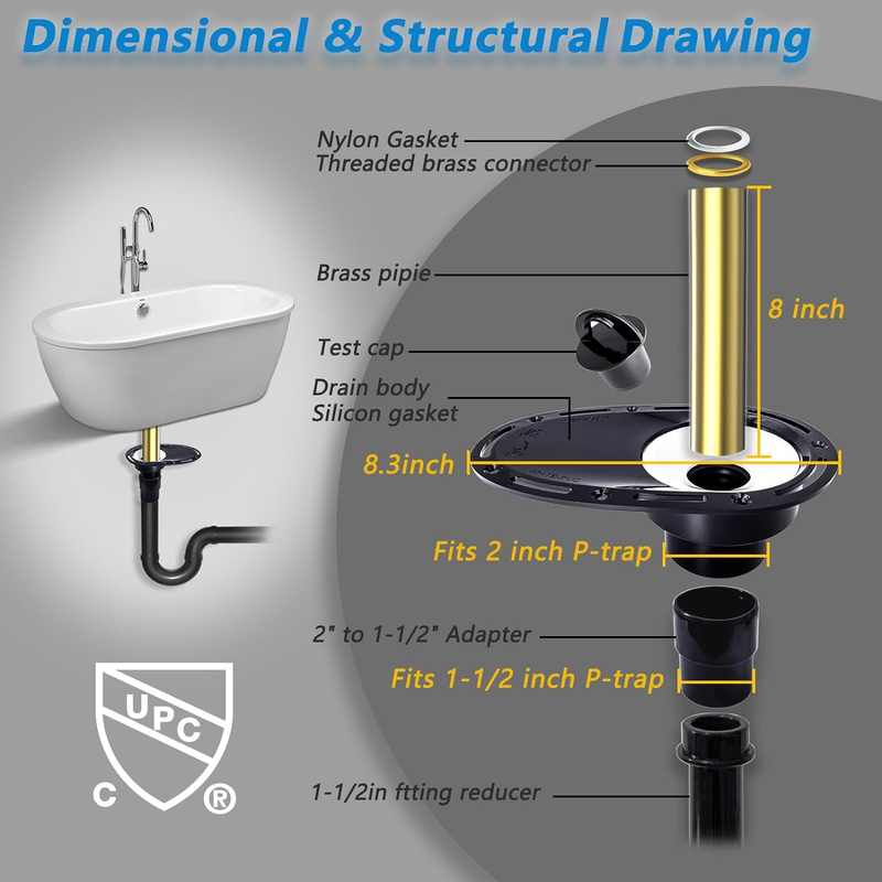 Freestanding Tub Drain Kit Free Standing Tub Drain RoughIn Kit for Pricetronic