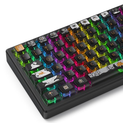 Dark Legend Black Asa Custom Keycaps ,118 Keys Double-Shot Key Cap Set For Che