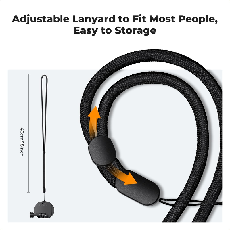 Magnetic Snap Mount Neck Strap Necklace Lanyard, 360° Chest Body Strap Accessori