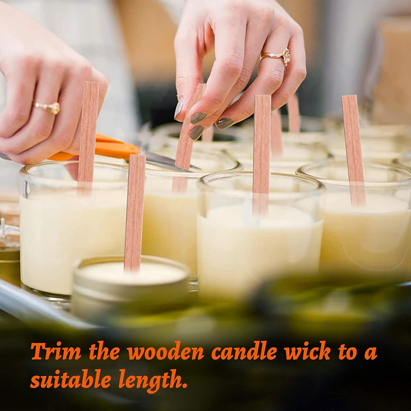 100 PCS Wood Wicks for Candles Making 5.9 X 0.5 Inch Crackling Wooden Candle Wic