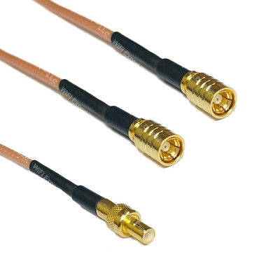 SMB Male to Y type 2X SMB Female Splitter Combiner cable pigtail RG316 1M2F US