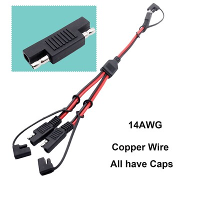 14AWG SAE Connector 1 to 2x Way Splitter Power Charger Automotive Adapter Cable