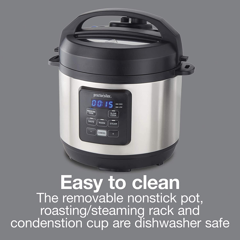 Simplicity 4-In-1 Electric Pressure Cooker, 3 Quart Multi-Function with Slow Coo