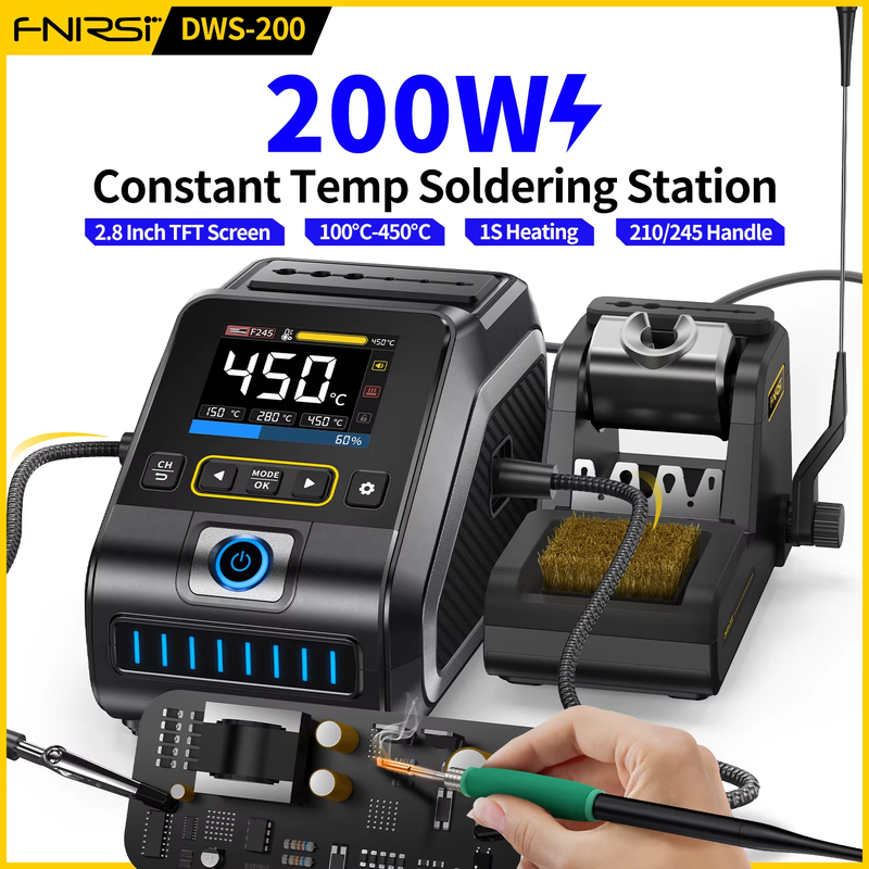 DWS-200 200W Rework Soldering Station C210/C245 Handle with Soldering Helping Ha