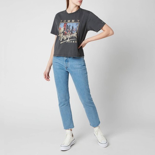Tommy Jeans Metallic New York Logo Women's Cropped T shirt