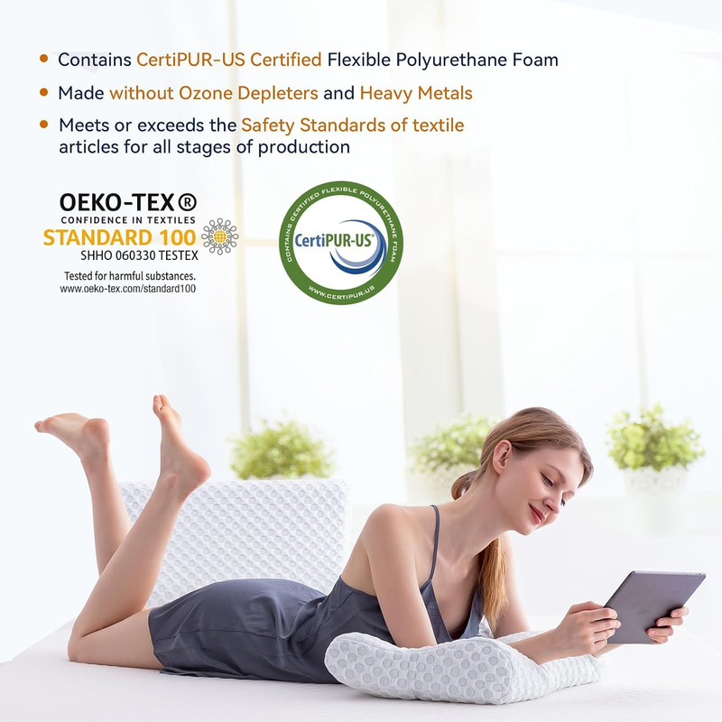 Contour Memory Foam Pillow for Neck Pain - Cervical Neck Pillow for Sleeping, Si