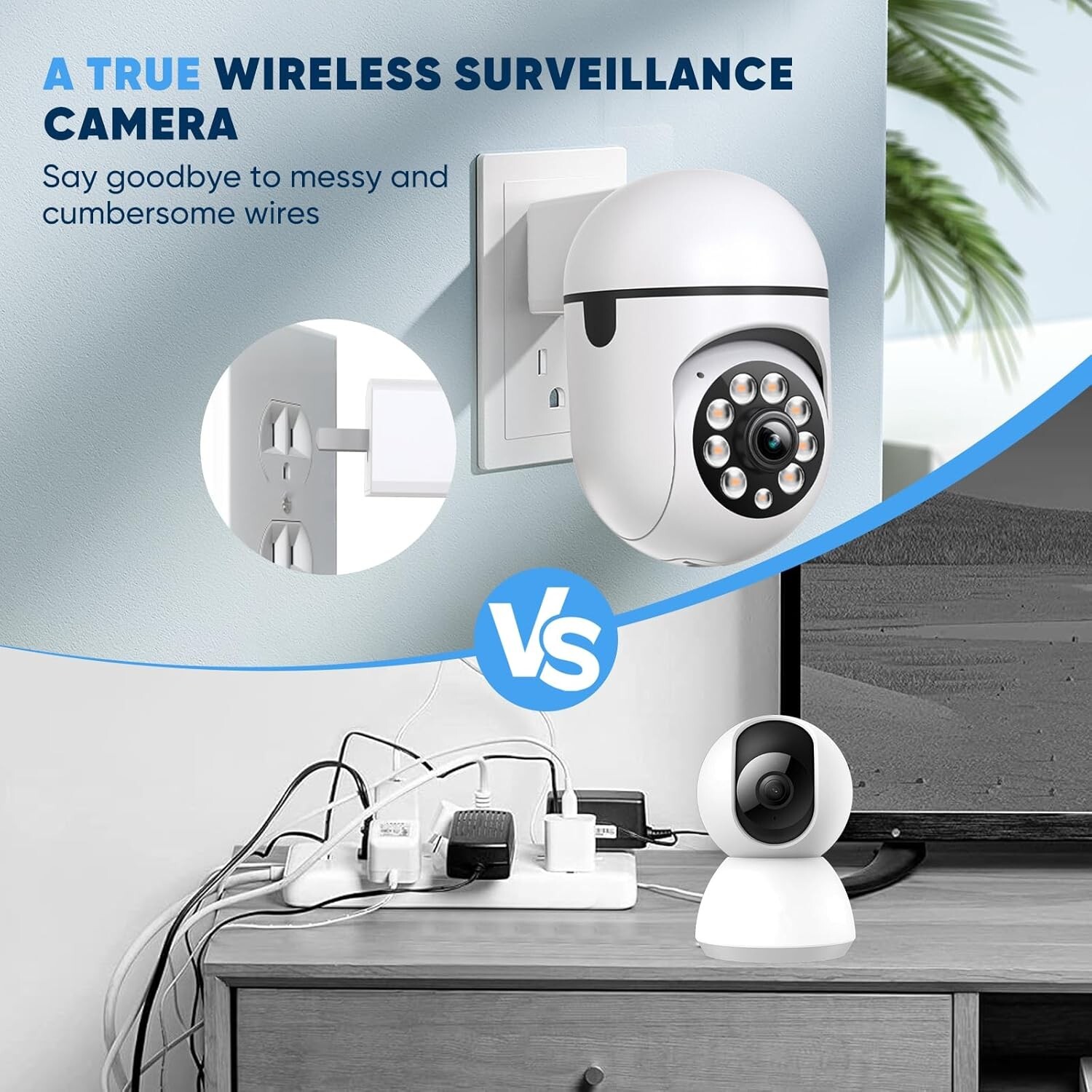 2 -Wireless WiFi Security Camera System Home Night Vision 1080P HD Plug and Play