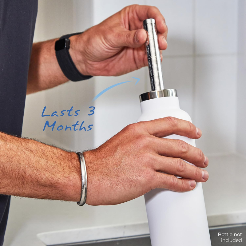 Water Bottle Filter | On-The-go Stainless Steel Alkaline & Chlorine Filter | Mad