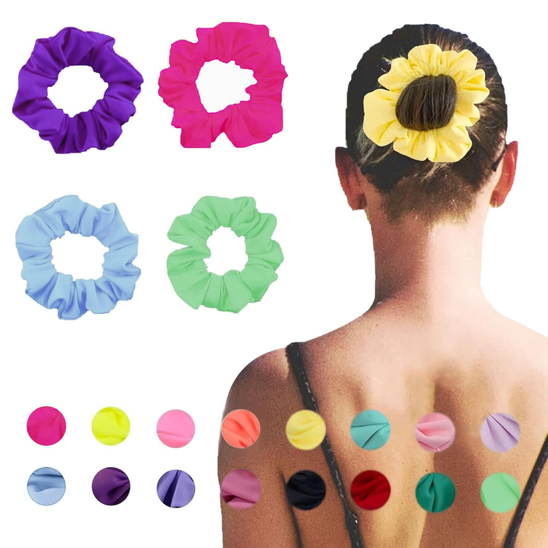 Waterproof Neon Scrunchies Gym Scrunchie - Pool Scrunchie 16 Colors | Swim Scrun