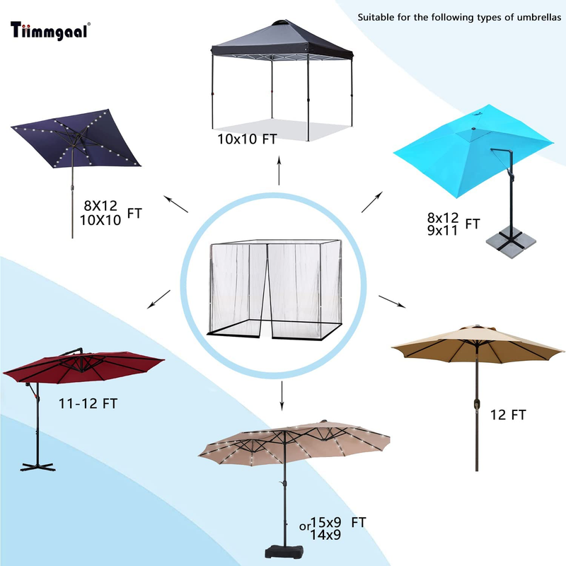 10' X 10' Patio Umbrellas Netting Mosquito Netting, Gazebo Canopy Patio