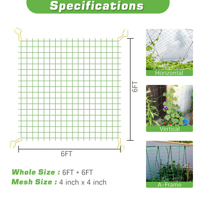 Garden Plant Climbing Net Trellis Netting Mesh Support Fruit Vine Veggie Bean