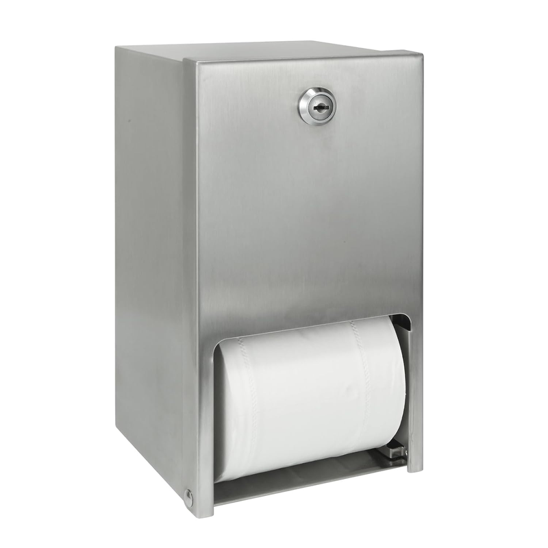2 Roll Stainless Steel Commercial Toilet Paper Dispenser, Heavy Duty Wall Mount