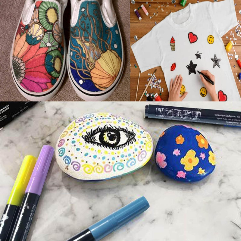 Acrylic Paint Pens for Rock Painting,Set of 24 Extra Fine Point Non-Toxic Acryli