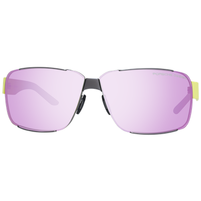 Pre-owned Porsche Design Sunglasses P8580 D 70 Men Rectangular Yellow/brown/green Mirror In Pink