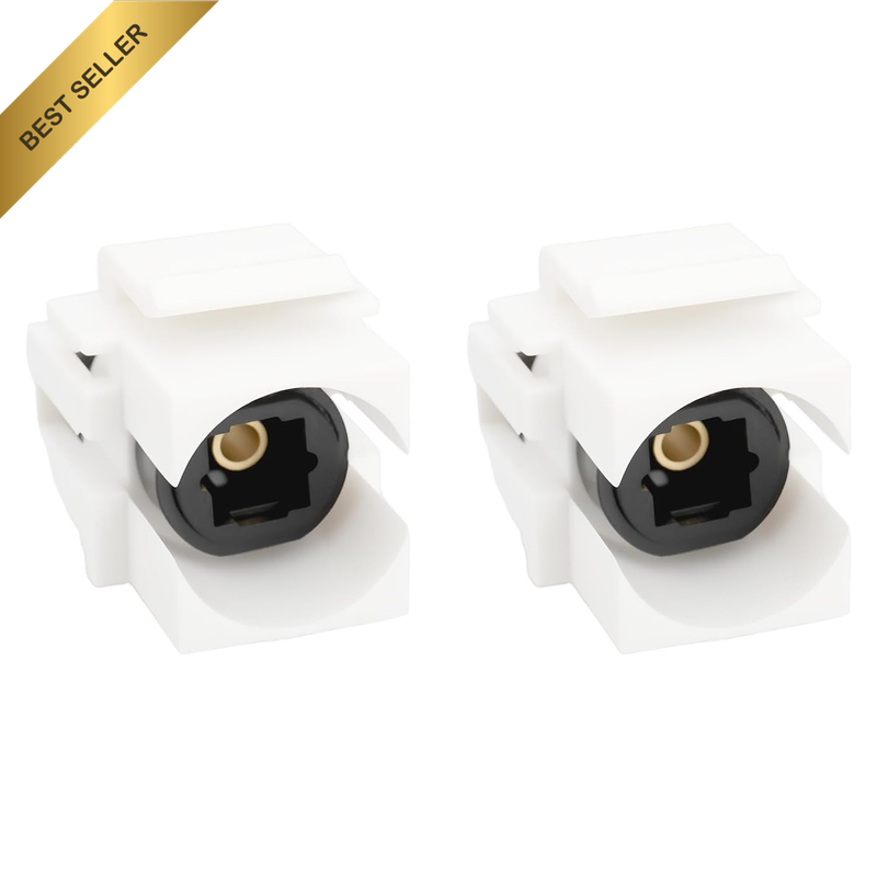 2Pcs Toslink Keystone Female to Female Jack Coupler for Audio Equipment