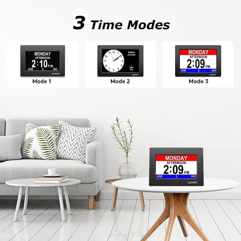 Large Clocks for Seniors, Dementia Clock with Date and Day of Week, Accurate Tim
