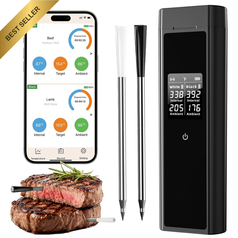 Bluetooth Meat Thermometer Digital, Food Thermometer Wireless 820 Ft Range with