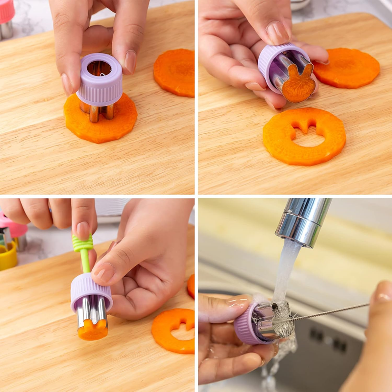 Fruit Cutters Shapes for Kids 22 Pcs, Mini Cookie Cutters Set, Vegetable Cutter