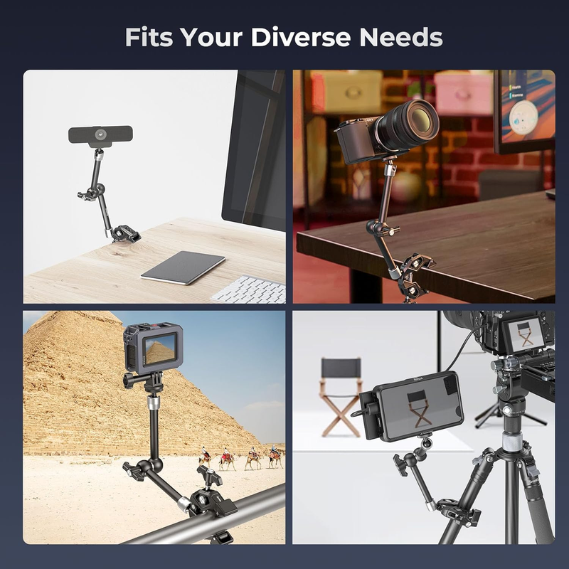 Magic Arm Clamp Kit, Camera Mount Articulating Friction Arm w Super Clamp, w 1/4