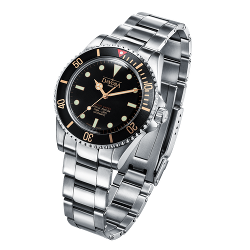 Pre-owned Davosa Ternos Sixties Gold Vintage Dive Automatic Swiss Made 40mm Watch 16152591