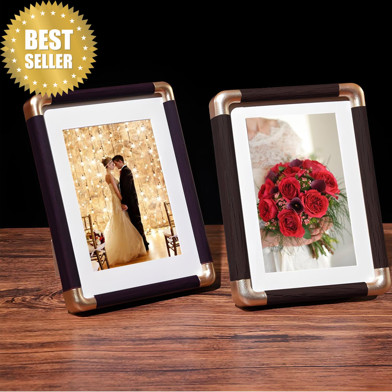 4X6 Picture Frames Set of 2, Family Photo Collage Frame with Mat,Wall Hange and 