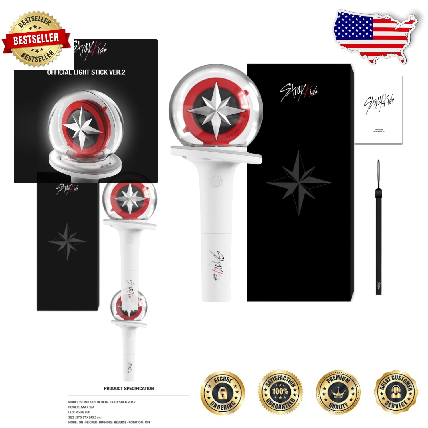 ②SKZOO LIGHT STICK COVER VER.2 フィリックス Felix SKZOO LIGHT STICK COVER VER. 2 (light stick cover
