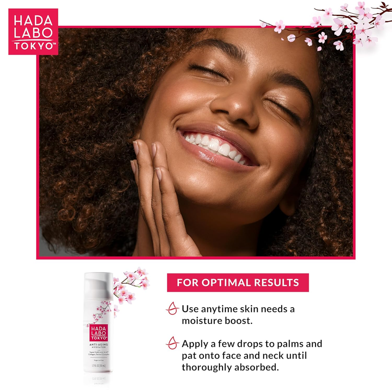 Hada Labo Tokyo Anti-Aging Hydrator Face Serum, with Super Hyaluronic Acid, Coll