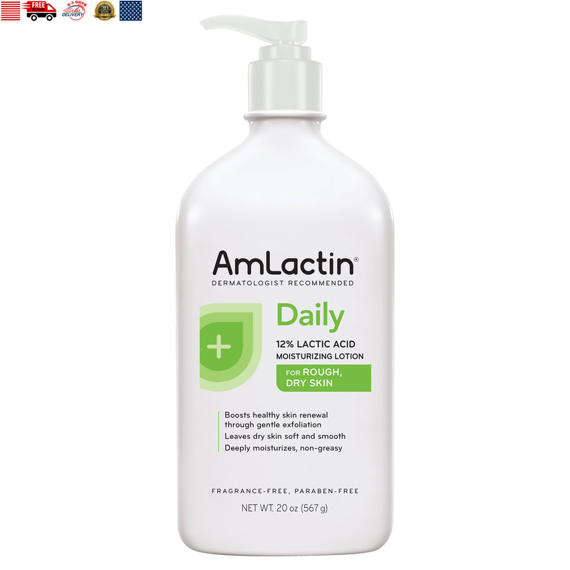 Amlactin Moisturizing Body Lotion, 20 Ounces This Paraben-Free Non-Greasy Lotion