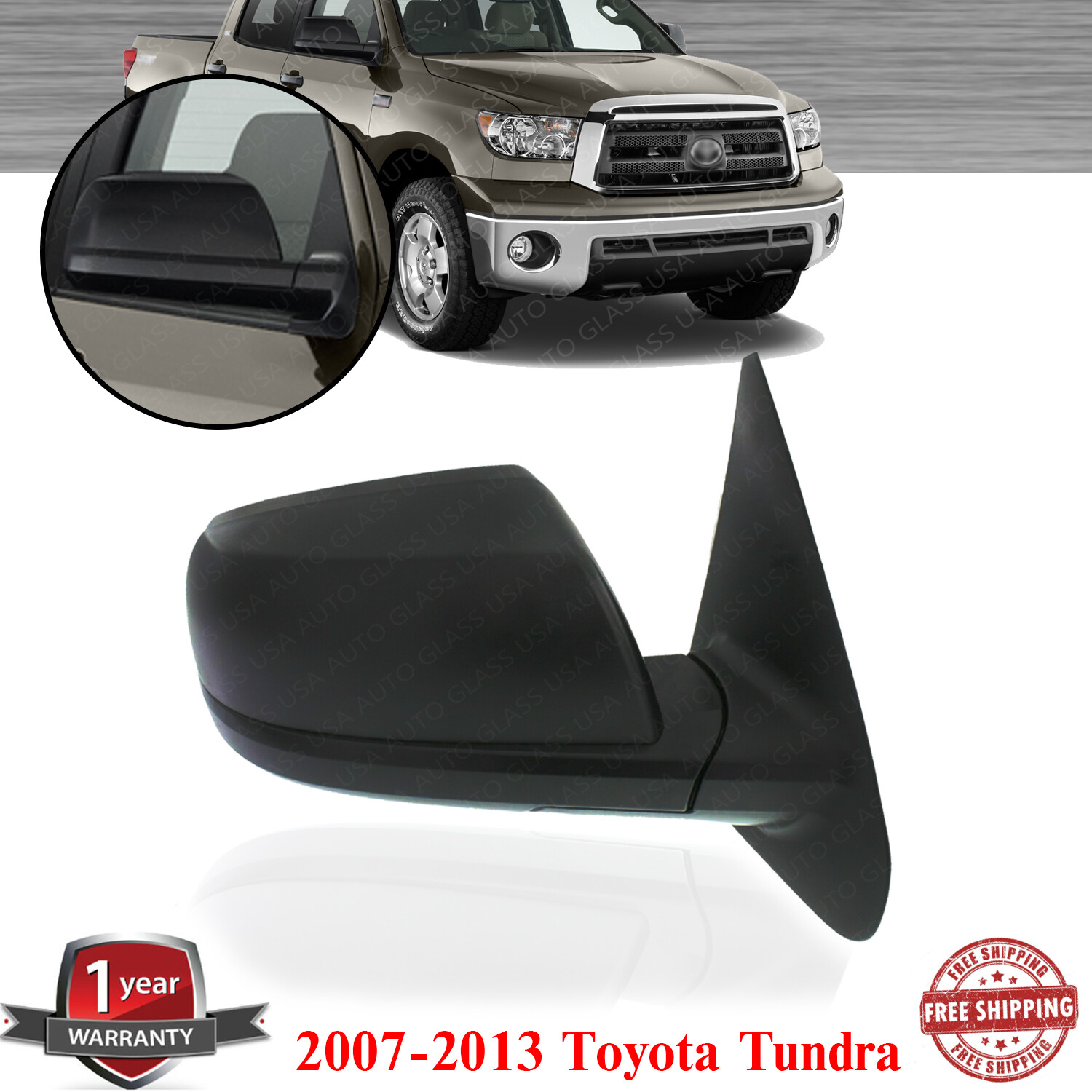 TOYOTA TUNDRA 純正ドアミラー Mirror Textured Black Passenger Side For 2007-2013 Toyota