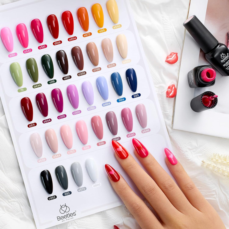 44 PCS Gel Nail Polish Set-36 Colors Gel Polish Set Base Coat Glossy Matte & Gli