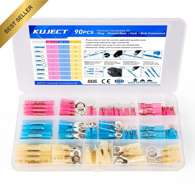 Heat Shrink Wire Connectors, Multipurpose Waterproof Electrical Wire Terminals K