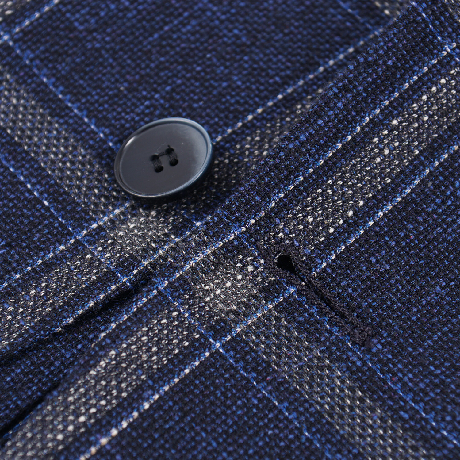 Pre-owned Borrelli Luigi  Soft-constructed Navy Blue Check Wool-cotton-linen Sport Coat 40r