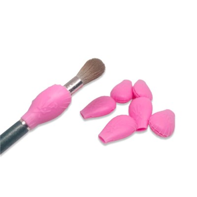 6 Pcs Pink Eye Shadow Brush Covers, Soft Silicone Dust Proof Makeup Brush Pro...