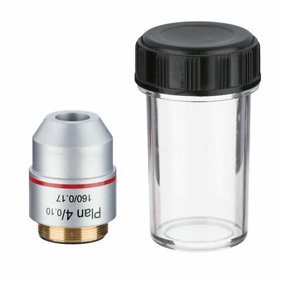 Universal RMS Thread PLAN Objective Lens 160/0.17 for Biological Microscope  1PC