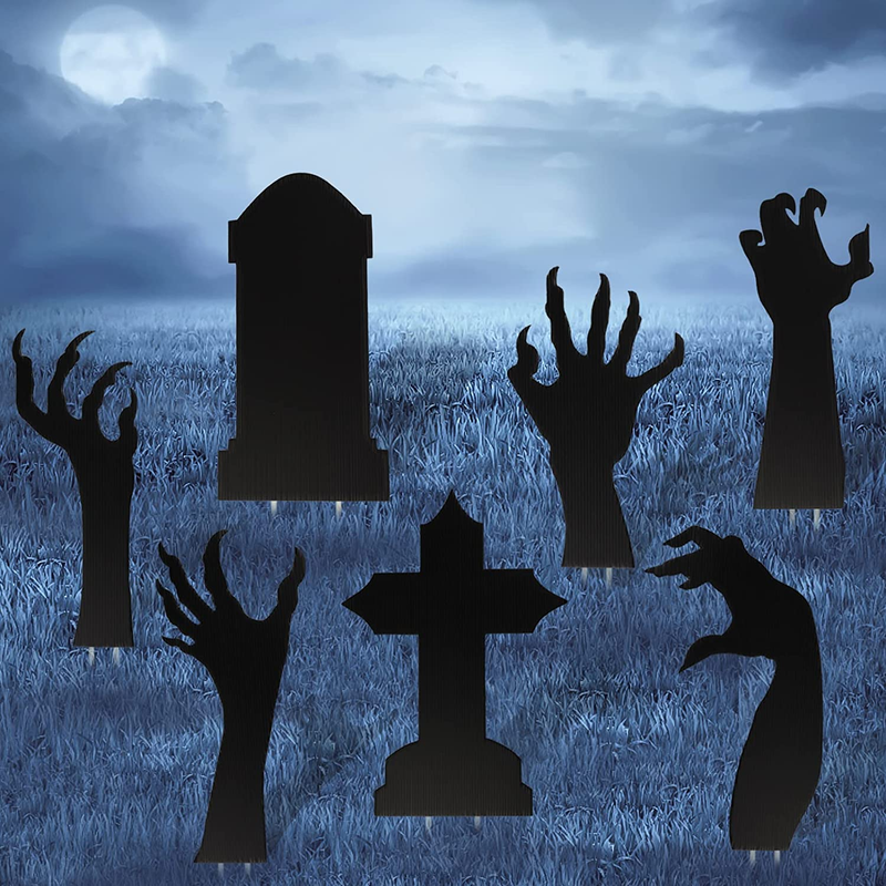 Halloween Yard Signs Tombstone Yard w/ Stakes Gravestone Sign Outdoor Lawn Decor