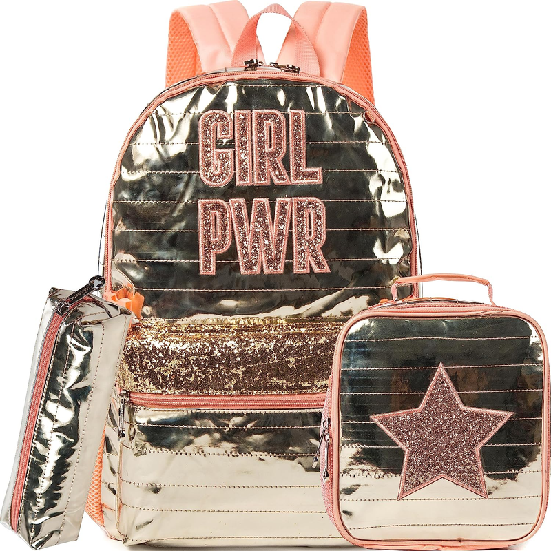 Meetbelify Backpack for Girls School Bag with Lunch Box Girls Backpack Set for E