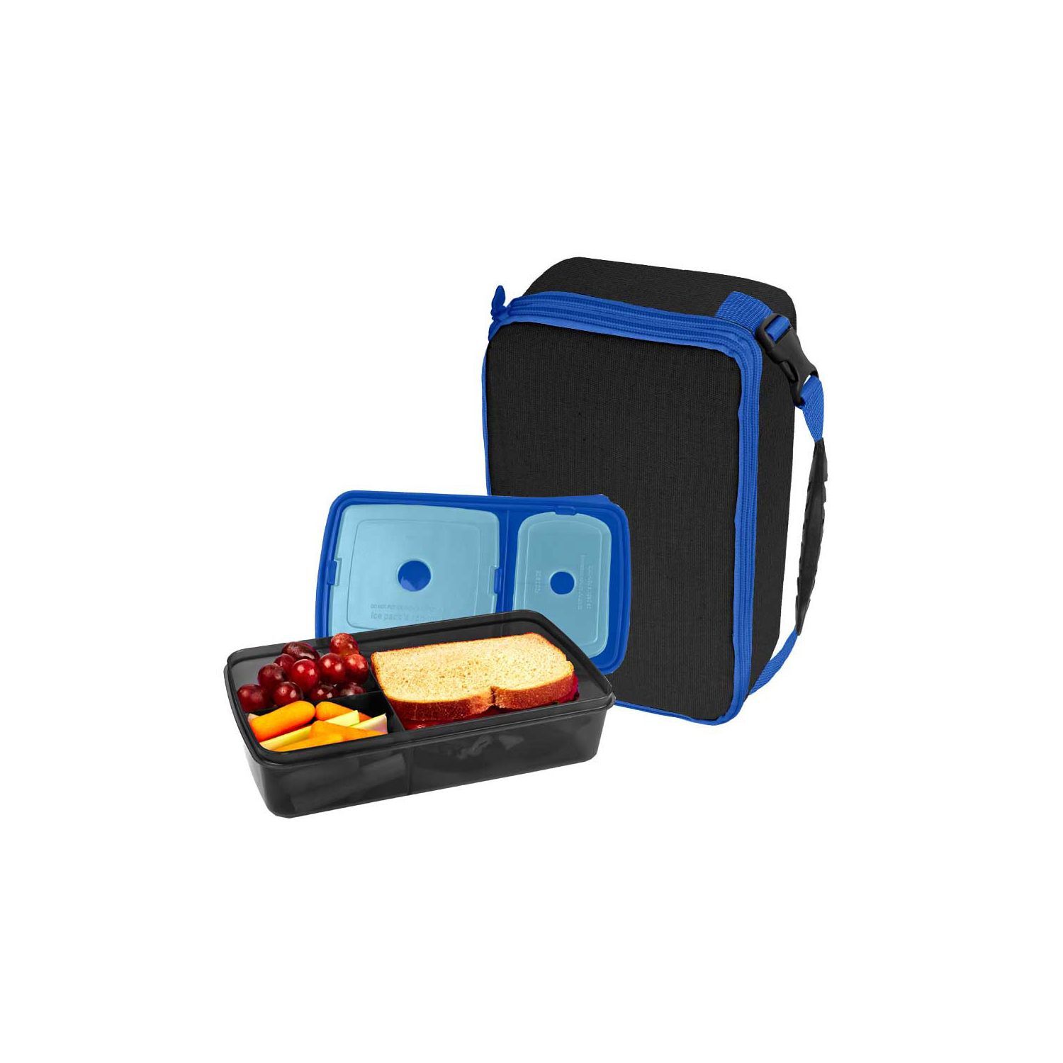 FIT & FRESH BENTO LUNCH SET,  PATTERN: BLUE/JUNGLE BLACK NEW
