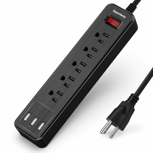 Wall Mountable Surge Protector Power Strip Tower with USB Ports 5 Outlet Plugs
