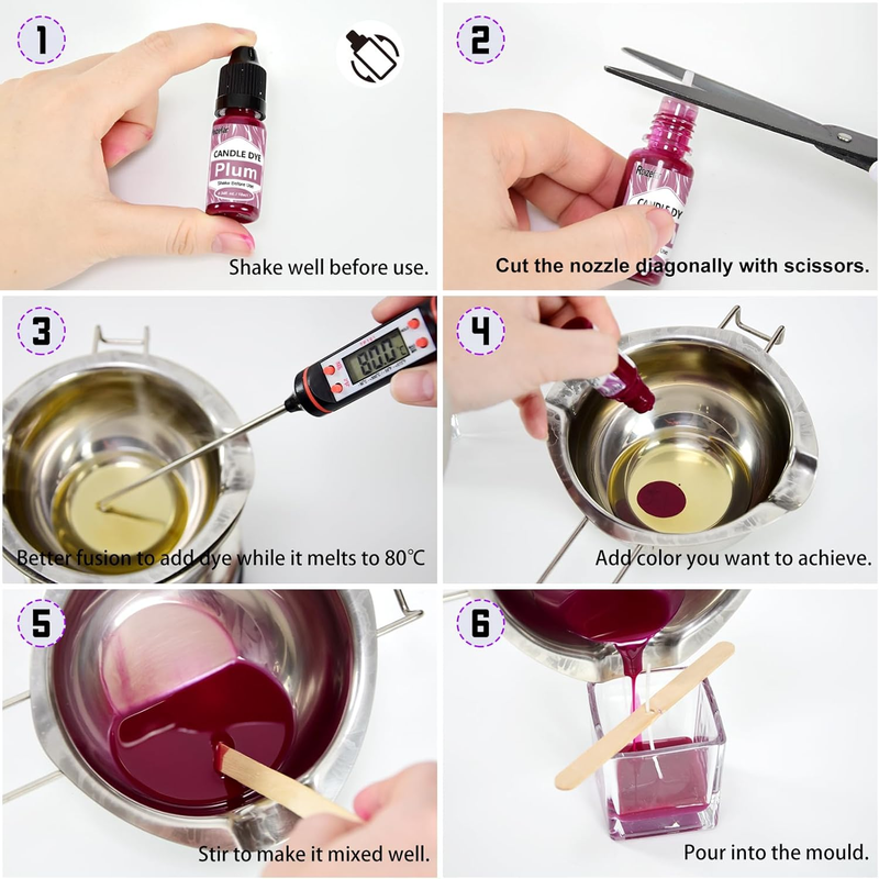Candle Dye - 21 Colors Wax Melt Dye for Candle Making, Oil-Based Dye for Wax, Hi