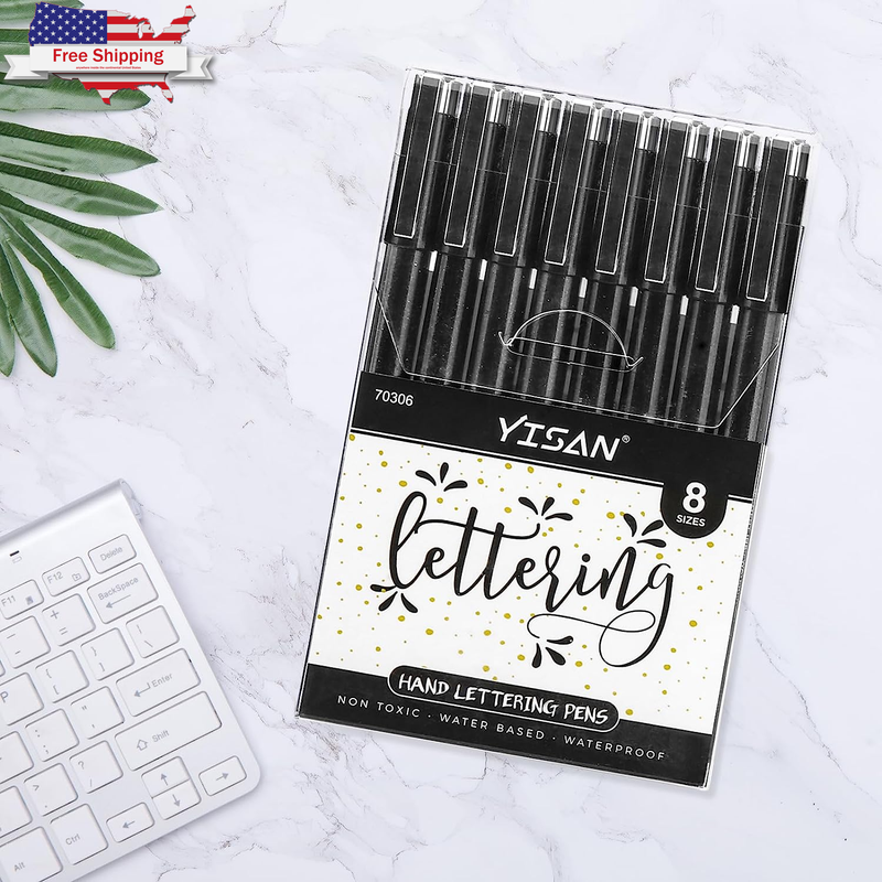 Hand Lettering Pens,Calligraphy Pens,Brush Markers Set,Black,For Beginner ⭐️⭐️⭐️