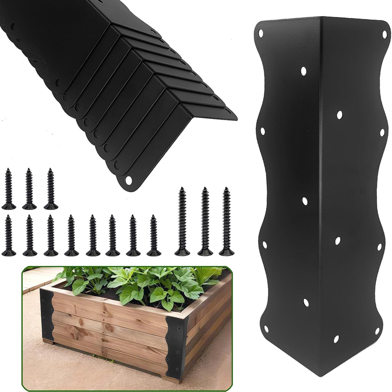 8-Pack Metal Corner Brackets for 11X3X3 Raised Garden Beds