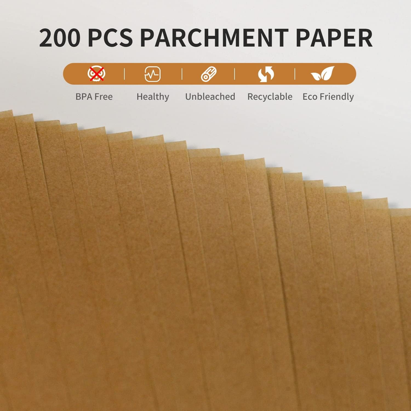 200 Pcs Unbleached Parchment Paper Baking Sheets, 12x16 Inch Baking Paper, Precu