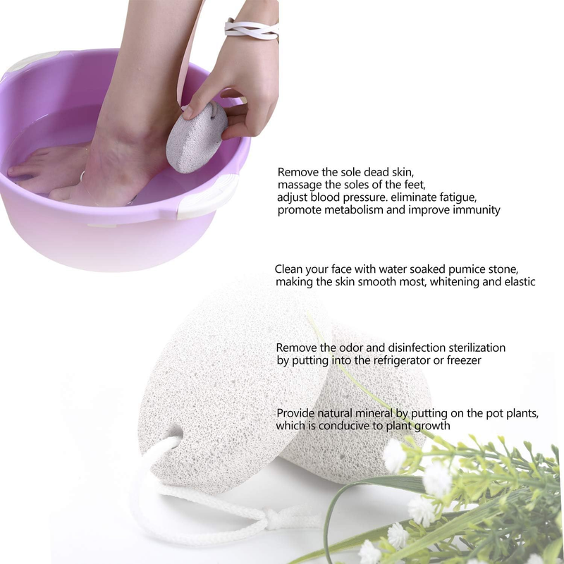 Natural Pumice Stone for Feet 2 PCS,  Lava Pedicure Tools Hard Skin Callus Remov
