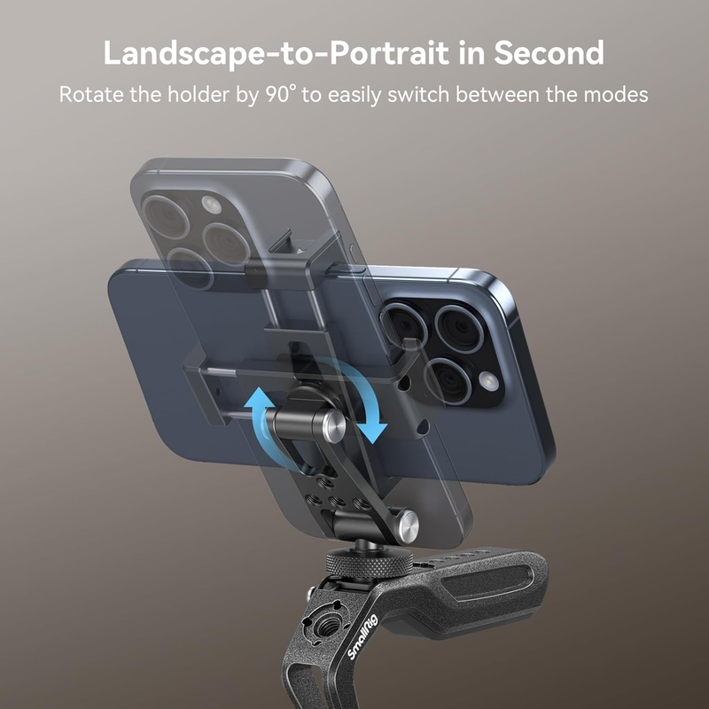 Metal Phone Support with Cold Shoe Mount, Universal Cell Phone Mount Adapter Sup
