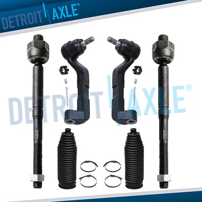 6pc Front Outer Inner Tie Rod for 05-10 Chrysler 300 Dodge Charger Magnum - AWD
