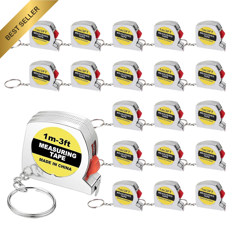 20Pcs Keychain Tape Measure, Portable and Retractable Mini Tape Measure with Sli