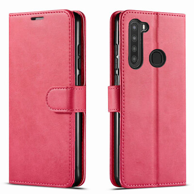 For Samsung Galaxy A21 Phone Case Cover Leather Wallet + Tempered Glass Screen