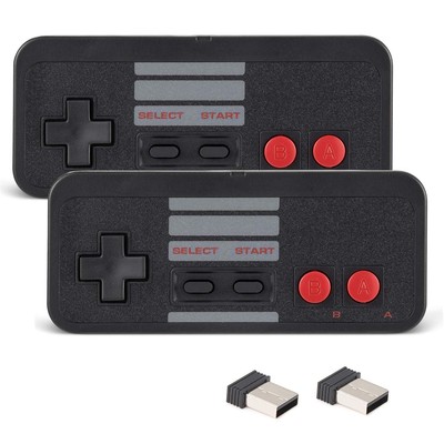 Wireless USB NES Controller for PC Games, 2 Pack 2.4G Rechargeable NES Remote...