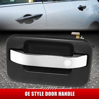 ДЛЯ 04-14 F150 MARK LT CREW CAB ЧЕРНАЯ/ХРОМИРОВАННАЯ ГЛАДКАЯ РУЧКА ДЛЯ ОТКРЫВАНИЯ ЗАДНЕЙ ЛЕВОЙ ДВЕРИ