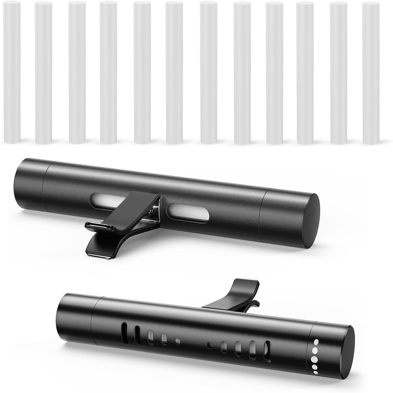 Car Essential Oil Diffuser 2 Pack, 12 Refill Sticks Included